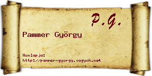 Pammer György névjegykártya